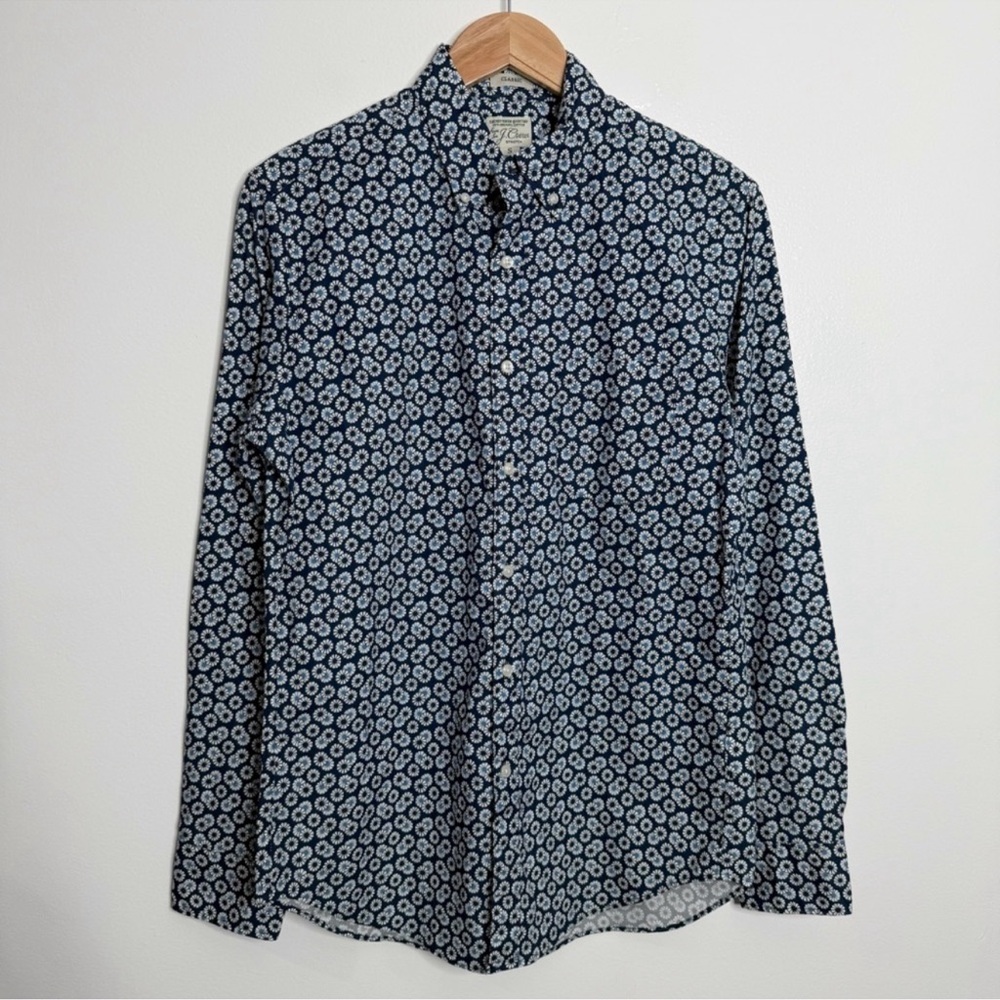 NEW‎ J. Crew Stretch Secret Wash Shirt In Floral Print Organic Cotton Size Small - Picture 2 of 11
